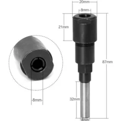 FR-LIFE BR-Vie Extension de Tige de Fraise 8mm pour Routeur - Extension de Collet pour Machine à Graver et Défonceuse -Toupie Soldes 57913768 3