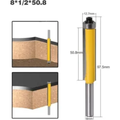 AIDUCHO Fraise à Affleurer 8mm avec Roulement Supérieur - 8*1/2*50.8 - Pour Défonceuse, Affleureuse et Toupie 8 AIDUCHO Fraise à Affleurer 8mm avec Roulement Supérieur - 8*1/2*50.8 - Pour Défonceuse, Affleureuse et Toupie -Toupie Soldes 58196579 2