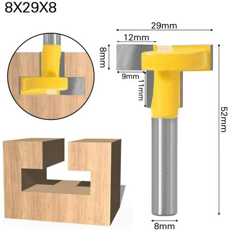 GRID COOL 8mm T-Track Routeur - Lame de Fraisage en T pour Bois, Bord Droit, 8mm, Jaune 5 GRID COOL 8mm T-Track Routeur - Lame de Fraisage en T pour Bois, Bord Droit, 8mm, Jaune – Image 3