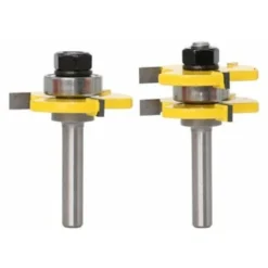 AOUGO Fraise Rainure et Languette 3 Cannelures 8mm Tige T - Outil Professionnel pour Bois