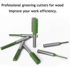 FONTAINEBLEAU Fonepro - Lot de 7 Fraises Droites pour Défonceuse, 6 mm, Carbure, Vert - Idéal pour le Travail du Bois -Toupie Soldes 58666134 4