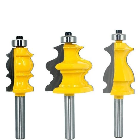 Lot de 3 Fraises à Défoncer pour Moulures Architecturales 8 mm - CATHERINE 3 Lot de 3 Fraises à Défoncer pour Moulures Architecturales 8 mm - CATHERINE