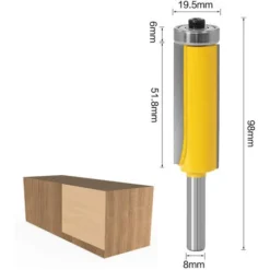 CHANCEY 8mm Tige Fraise à Bois Set, 2 Pièces Allongé Mèches Carbide pour Défonceuse, Affleureuse et Toupie - SEMAket -Toupie Soldes 59619548 2