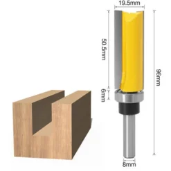 CHANCEY 8mm Tige Fraise à Bois Set, 2 Pièces Allongé Mèches Carbide pour Défonceuse, Affleureuse et Toupie - SEMAket -Toupie Soldes 59619548 3