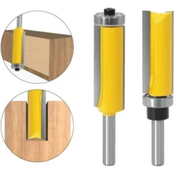 CHANCEY 8mm Tige Fraise à Bois Set, 2 Pièces Allongé Mèches Carbide pour Défonceuse, Affleureuse et Toupie - SEMAket -Toupie Soldes 59619548 4