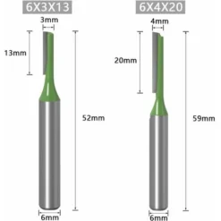 CHANCEY 7pcs Fraise à Défoncer 6mm en Carbure - Outil de Menuiserie Professionnel pour Défonceuse, Affleureuse et Toupie -Toupie Soldes 59619740 3