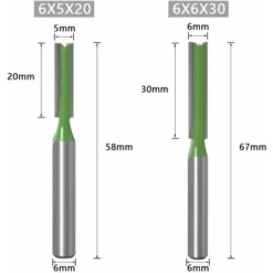 CHANCEY 7pcs Fraise à Défoncer 6mm en Carbure - Outil de Menuiserie Professionnel pour Défonceuse, Affleureuse et Toupie -Toupie Soldes 59619740 4