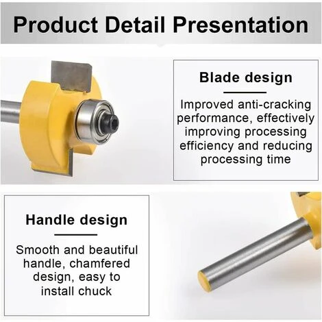 IRISFR Mèche de Routeur à Feuillure 1/4'' avec 6 Roulements Réglables - Fraise à Rainurer en Carbure Cimenté pour Travail du Bois et Bricolage 7 IRISFR Mèche de Routeur à Feuillure 1/4'' avec 6 Roulements Réglables - Fraise à Rainurer en Carbure Cimenté pour Travail du Bois et Bricolage – Image 5