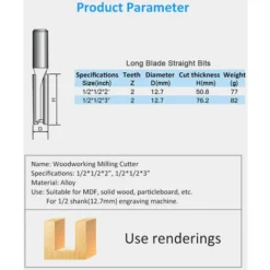 Fraise en Alliage LUCKY-88 pour Défonceuse, Affleureuse et Toupie - 1/2*1/2*2 - Outil de Rainurage pour Travail du Bois -Toupie Soldes 60062097 3