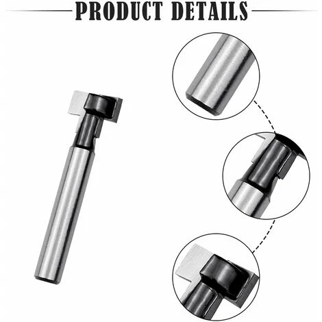 LYCXAMES Fraise En Rainure En T 8mm - 3Pcs (7.94/9.52/12.7mm) - Fraises à Bois pour Outils Électriques - Défonceuse, Affleureuse et Toupie 5 LYCXAMES Fraise En Rainure En T 8mm - 3Pcs (7.94/9.52/12.7mm) - Fraises à Bois pour Outils Électriques - Défonceuse, Affleureuse et Toupie – Image 3