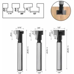 LYCXAMES Fraise En Rainure En T 8mm - 3Pcs (7.94/9.52/12.7mm) - Fraises à Bois pour Outils Électriques - Défonceuse, Affleureuse et Toupie 10 LYCXAMES Fraise En Rainure En T 8mm - 3Pcs (7.94/9.52/12.7mm) - Fraises à Bois pour Outils Électriques - Défonceuse, Affleureuse et Toupie -Toupie Soldes 60438407 4