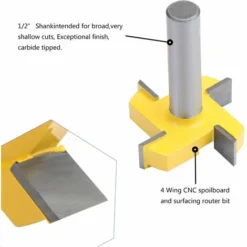 FLYME Fraise à Défoncer Standard pour Spoilboard - Fraise Aplatissante pour Plaque - Tige de 1,27 cm - Fraise pour Défonceuse, Affleureuse et Toupie 11 FLYME Fraise à Défoncer Standard pour Spoilboard - Fraise Aplatissante pour Plaque - Tige de 1,27 cm - Fraise pour Défonceuse, Affleureuse et Toupie -Toupie Soldes 60493418 5