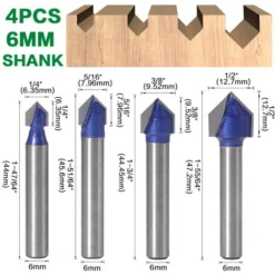 TRIOMPHE 4 PCS 6mm Tige V Rainure En Carbure Monobloc Routeur CNC Gravure 90 Degrés V-Rainurage Bit Outils De Travail Du Bois, T-Audace 8 TRIOMPHE 4 PCS 6mm Tige V Rainure En Carbure Monobloc Routeur CNC Gravure 90 Degrés V-Rainurage Bit Outils De Travail Du Bois, T-Audace -Toupie Soldes 60522559 2