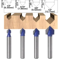 TRIOMPHE 4 PCS 6mm Tige V Rainure En Carbure Monobloc Routeur CNC Gravure 90 Degrés V-Rainurage Bit Outils De Travail Du Bois, T-Audace 9 TRIOMPHE 4 PCS 6mm Tige V Rainure En Carbure Monobloc Routeur CNC Gravure 90 Degrés V-Rainurage Bit Outils De Travail Du Bois, T-Audace -Toupie Soldes 60522559 3