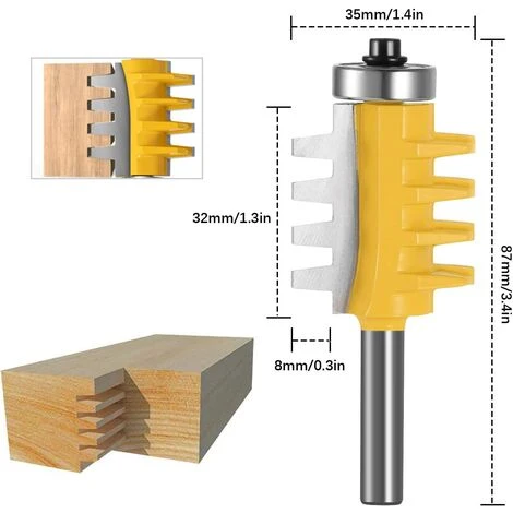 Cisea 8 Mm Shank Rail Finger Réversible Joint Router Bit Cône Tenon Fraises pour Travail du Bois - Outils de Menuiserie Professionnels 4 Cisea 8 Mm Shank Rail Finger Réversible Joint Router Bit Cône Tenon Fraises pour Travail du Bois - Outils de Menuiserie Professionnels – Image 2