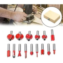 FLYME Fraise Défonceuse 15 Pcs - Kit de Fraises à Rainurer 6.35mm pour Bois - 1/4" Milling Cutter avec Boîtier en Bois 11 FLYME Fraise Défonceuse 15 Pcs - Kit de Fraises à Rainurer 6.35mm pour Bois - 1/4" Milling Cutter avec Boîtier en Bois -Toupie Soldes 60691560 5