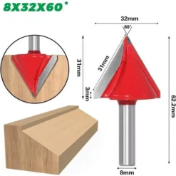 Minkurow 6Pcs Fraise à Rainurer Droit En V 60° 90° 120° - Queue 8mm - Fraise à Bois 3D En V pour CNC et Gravure 11 Minkurow 6Pcs Fraise à Rainurer Droit En V 60° 90° 120° - Queue 8mm - Fraise à Bois 3D En V pour CNC et Gravure -Toupie Soldes 60995702 5