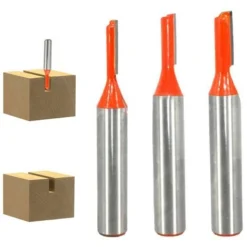 MINKUROW 8mm Fraise Droite Défonceuse - 3 Pièces Fraises à Défoncer en Carbure de Tungstène - Mèche de Routeur Droite à Simple Flûte pour Bois (3mm/4mm/5mm)