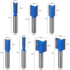 Minkurow 7Pcs Fraise Droite à Queue de 8mm - Kit Fraises à Bois pour Défonceuse, Affleureuse et Toupie (6mm à 20mm) 9 Minkurow 7Pcs Fraise Droite à Queue de 8mm - Kit Fraises à Bois pour Défonceuse, Affleureuse et Toupie (6mm à 20mm) -Toupie Soldes 60995850 3