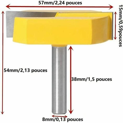Fraise Défonceuse 8mm SINCÈREETALI - Lame Jaune pour Rabotage, Nettoyage et Rainurage en T 4 Fraise Défonceuse 8mm SINCÈREETALI - Lame Jaune pour Rabotage, Nettoyage et Rainurage en T – Image 2