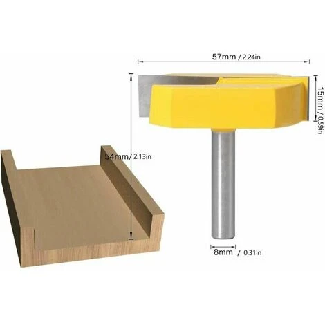 Fraise Défonceuse 8mm SINCÈREETALI - Lame Jaune pour Rabotage, Nettoyage et Rainurage en T 5 Fraise Défonceuse 8mm SINCÈREETALI - Lame Jaune pour Rabotage, Nettoyage et Rainurage en T – Image 3