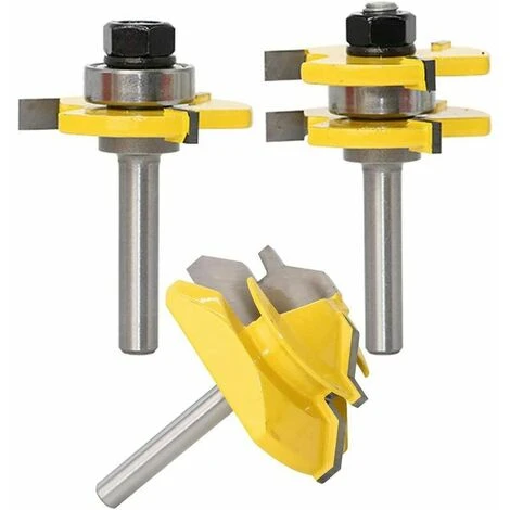 JOORRT Fraise à Rainurer et à Languette 45° avec Mèche de Langue - 8mm Manche - Pour Défonceuse, Affleureuse et Toupie 3 JOORRT Fraise à Rainurer et à Languette 45° avec Mèche de Langue - 8mm Manche - Pour Défonceuse, Affleureuse et Toupie