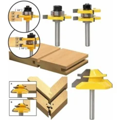 JOORRT Fraise à Rainurer et à Languette 45° avec Mèche de Langue - 8mm Manche - Pour Défonceuse, Affleureuse et Toupie 8 JOORRT Fraise à Rainurer et à Languette 45° avec Mèche de Langue - 8mm Manche - Pour Défonceuse, Affleureuse et Toupie -Toupie Soldes 63515147 2