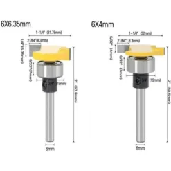 LYCXAMES 2Pcs Fraise Circulaire à Rainurer 6mm Shank pour Défonceuse, Affleureuse et Toupie - Haute Précision -Toupie Soldes 63814125 2