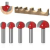 CHANCEY Fraise à Fond Rond Bois, 5PCS Router Bits 8mm Tige 12/16/19/22/25.4mm - Fraise à Gorges Carbure Queue pour Défonceuse, Affleureuse et Toupie - SEMAket 1 CHANCEY Fraise à Fond Rond Bois, 5PCS Router Bits 8mm Tige 12/16/19/22/25.4mm - Fraise à Gorges Carbure Queue pour Défonceuse, Affleureuse et Toupie - SEMAket -Toupie Soldes 64014521 1