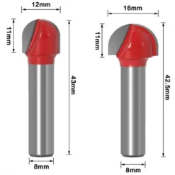 CHANCEY Fraise à Fond Rond Bois, 5PCS Router Bits 8mm Tige 12/16/19/22/25.4mm - Fraise à Gorges Carbure Queue pour Défonceuse, Affleureuse et Toupie - SEMAket 9 CHANCEY Fraise à Fond Rond Bois, 5PCS Router Bits 8mm Tige 12/16/19/22/25.4mm - Fraise à Gorges Carbure Queue pour Défonceuse, Affleureuse et Toupie - SEMAket -Toupie Soldes 64014521 3