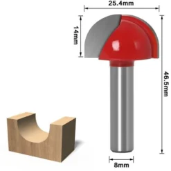 CHANCEY Fraise à Fond Rond Bois, 5PCS Router Bits 8mm Tige 12/16/19/22/25.4mm - Fraise à Gorges Carbure Queue pour Défonceuse, Affleureuse et Toupie - SEMAket 11 CHANCEY Fraise à Fond Rond Bois, 5PCS Router Bits 8mm Tige 12/16/19/22/25.4mm - Fraise à Gorges Carbure Queue pour Défonceuse, Affleureuse et Toupie - SEMAket -Toupie Soldes 64014521 5