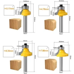 CHANCEY Routeur De Arrondi Fraise Defonceuse 4PCS - Outil de Bordure pour Travail du Bois, SEMAket -Toupie Soldes 64087566 2