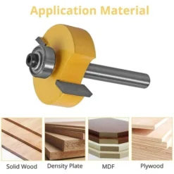 CARILLONS À VENT 8mm Fraise de Défonceuse à Feuillure avec 6 Roulements pour Profondeurs Variables - Outil de Menuiserie Professionnel -Toupie Soldes 64138339 5