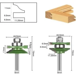 Fraise à Rainurer Carivent 45° - 3 Pièces avec Tige de 8 mm - Cutter en Forme de T pour Machine à Graver et Travail du Bois -Toupie Soldes 64140553 2