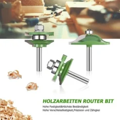 Fraise à Rainurer Carivent 45° - 3 Pièces avec Tige de 8 mm - Cutter en Forme de T pour Machine à Graver et Travail du Bois -Toupie Soldes 64140553 3