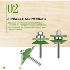 Fraise à Rainurer Carivent 45° - 3 Pièces avec Tige de 8 mm - Cutter en Forme de T pour Machine à Graver et Travail du Bois -Toupie Soldes 64140553 4