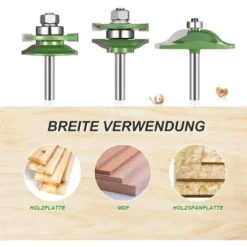 Fraise à Rainurer Carivent 45° - 3 Pièces avec Tige de 8 mm - Cutter en Forme de T pour Machine à Graver et Travail du Bois -Toupie Soldes 64140553 5