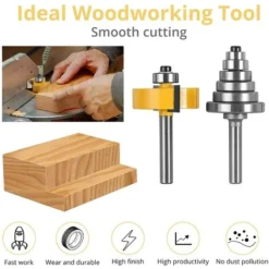 Fraise de Défonceuse à Feuillure 8mm avec 6 Roulements - Outil de Menuiserie Professionnel - 1 Jeu 56Vingt 10 Fraise de Défonceuse à Feuillure 8mm avec 6 Roulements - Outil de Menuiserie Professionnel - 1 Jeu 56Vingt -Toupie Soldes 64940843 4