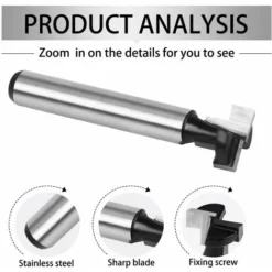 Jeu de 3 Fraises en T pour Défonceuse - 7.93/9.52/12.7mm - Lame Carbure pour Bois - Outils de Menuiserie Professionnels 9 Jeu de 3 Fraises en T pour Défonceuse - 7.93/9.52/12.7mm - Lame Carbure pour Bois - Outils de Menuiserie Professionnels -Toupie Soldes 65101299 3