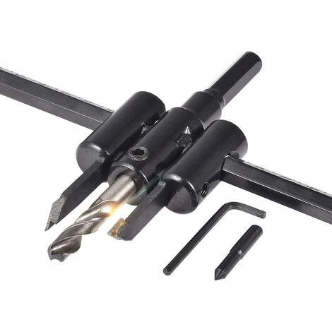 Kit de Scie Cloche Circulaire Réglable 30-200 mm - Outil de Bricolage pour Bois et Cloisons Sèches 3 Kit de Scie Cloche Circulaire Réglable 30-200 mm - Outil de Bricolage pour Bois et Cloisons Sèches