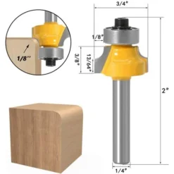 Lot de 4 Mèches de Toupie Rondes sur Bordure, Tige 1/4" - Fraise pour Défonceuse, Affleureuse et Toupie -Toupie Soldes 65506657 2
