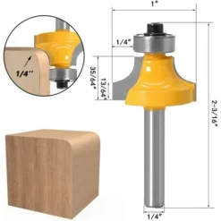 Lot de 4 Mèches de Toupie Rondes sur Bordure, Tige 1/4" - Fraise pour Défonceuse, Affleureuse et Toupie -Toupie Soldes 65506657 4