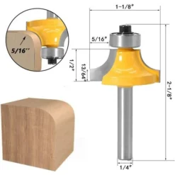 Lot de 4 Mèches de Toupie Rondes sur Bordure, Tige 1/4" - Fraise pour Défonceuse, Affleureuse et Toupie -Toupie Soldes 65506657 5