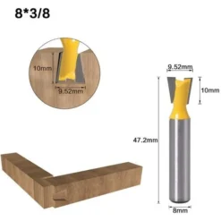 Lot de 5 Mèches à Queue d'Aronde OSQI - Diamètres 1/4", 3/8", 1/2", 5/8", 3/4" - Pour Défonceuse, Affleureuse et Toupie 10 Lot de 5 Mèches à Queue d'Aronde OSQI - Diamètres 1/4", 3/8", 1/2", 5/8", 3/4" - Pour Défonceuse, Affleureuse et Toupie -Toupie Soldes 65506697 4