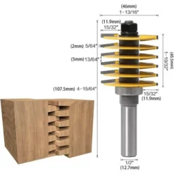 OSQI Fraise à Défonceuse 1/2 Pouce pour Assemblage à Tenon et Mortaise - Outil de Menuiserie Professionnel -Toupie Soldes 65506989 2