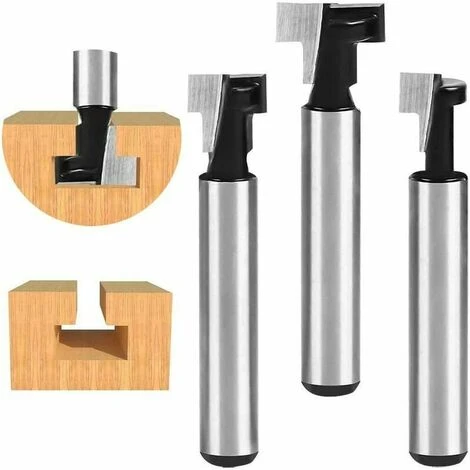 Jeu de 3 Fraises En T Dontodent 8mm pour Défonceuse, Affleureuse et Toupie - 7.93/9.52/12.7mm - Lame Fraises à Bois pour Outils Électriques 3 Jeu de 3 Fraises En T Dontodent 8mm pour Défonceuse, Affleureuse et Toupie - 7.93/9.52/12.7mm - Lame Fraises à Bois pour Outils Électriques