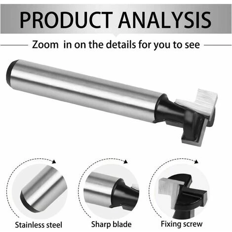 Jeu de 3 Fraises En T Dontodent 8mm pour Défonceuse, Affleureuse et Toupie - 7.93/9.52/12.7mm - Lame Fraises à Bois pour Outils Électriques 5 Jeu de 3 Fraises En T Dontodent 8mm pour Défonceuse, Affleureuse et Toupie - 7.93/9.52/12.7mm - Lame Fraises à Bois pour Outils Électriques – Image 3