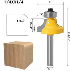 4PCS Routeur De Arrondi Coin Rond, Fraises De Porte D'entrée Avec Tige De 1/4" - Outil De Bordure Pour Fraise à Bois - Adélala -Toupie Soldes 66381709 4