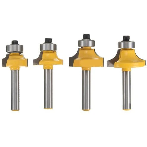 4PCS Fraises à Arrondir les Coins 6.35mm - Rayons 7.92mm/6.35mm/4.76mm/3.18mm pour Défonceuse, Affleureuse et Toupie - Adélala 3 4PCS Fraises à Arrondir les Coins 6.35mm - Rayons 7.92mm/6.35mm/4.76mm/3.18mm pour Défonceuse, Affleureuse et Toupie - Adélala