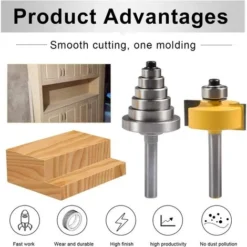 Mèche De Routeur à Feuillure 1/4'' avec 6 Roulements Réglables - Fraise à Rainurer en Carbure Cimenté pour Travail du Bois - Adélala 9 Mèche De Routeur à Feuillure 1/4'' avec 6 Roulements Réglables - Fraise à Rainurer en Carbure Cimenté pour Travail du Bois - Adélala -Toupie Soldes 66383407 3